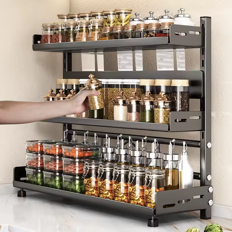 TriSpice Rack – Organizador de Cocina 3 Niveles