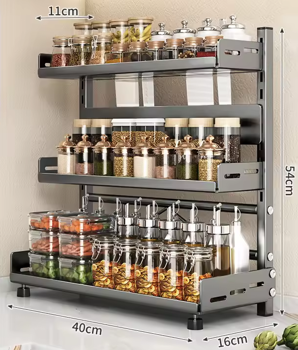 TriSpice Rack – Organizador de Cocina 3 Niveles