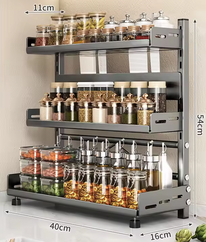 TriSpice Rack – Organizador de Cocina 3 Niveles